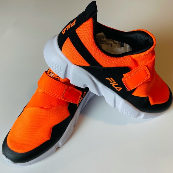 Fila Kids Vastra Slip-On Athletic Bright Orange Shoes Size 7 - Picture 1 of 5